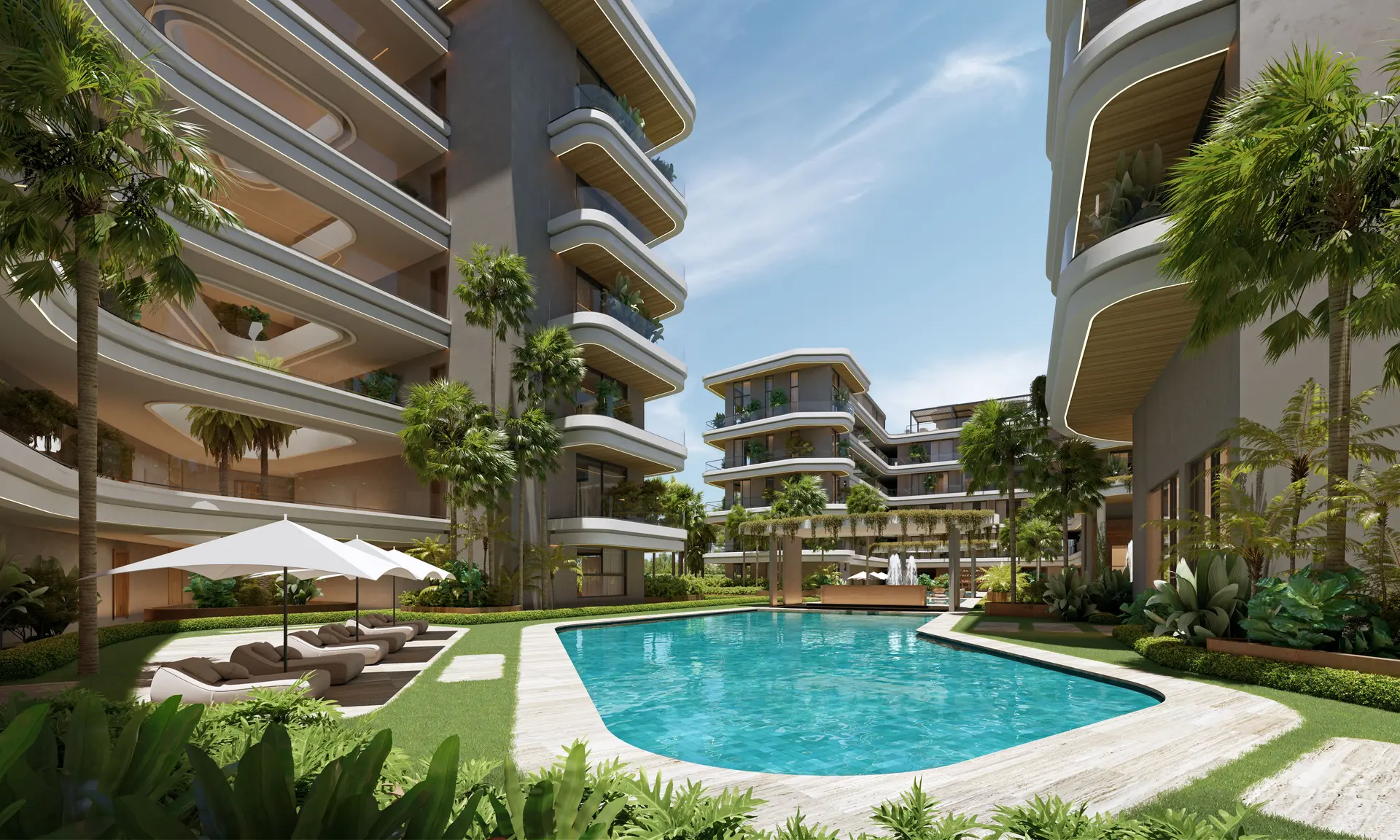 ELITE — Piscina infinity con vista tropical